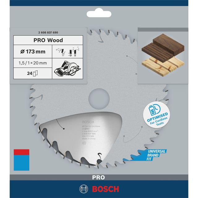 PRO Wood cordless Kreissägeblatt, Ø 173mm, 24Z
