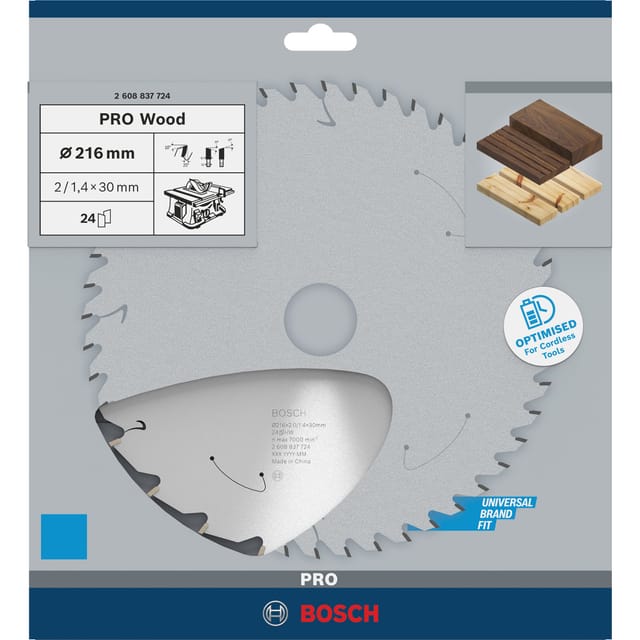 PRO Wood cordless Kreissägeblatt, Ø 210mm, 24Z