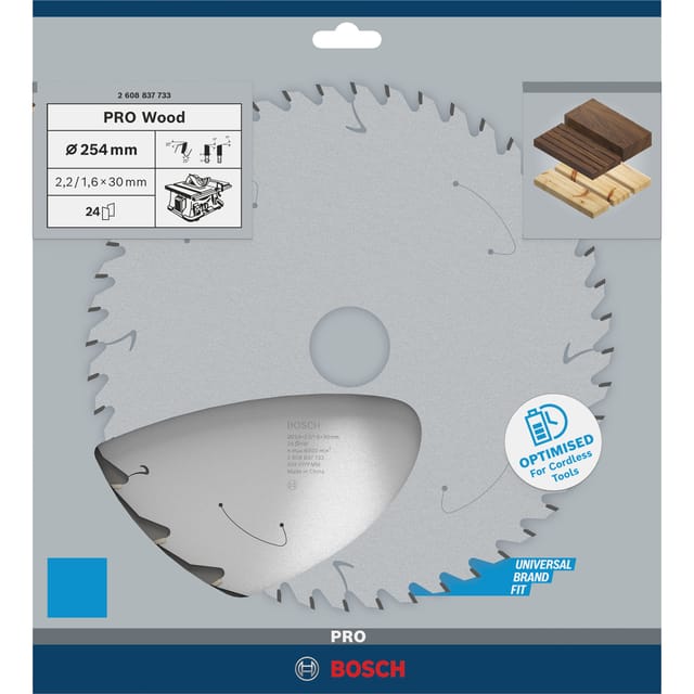 PRO Wood cordless Kreissägeblatt, Ø 254mm, 24Z