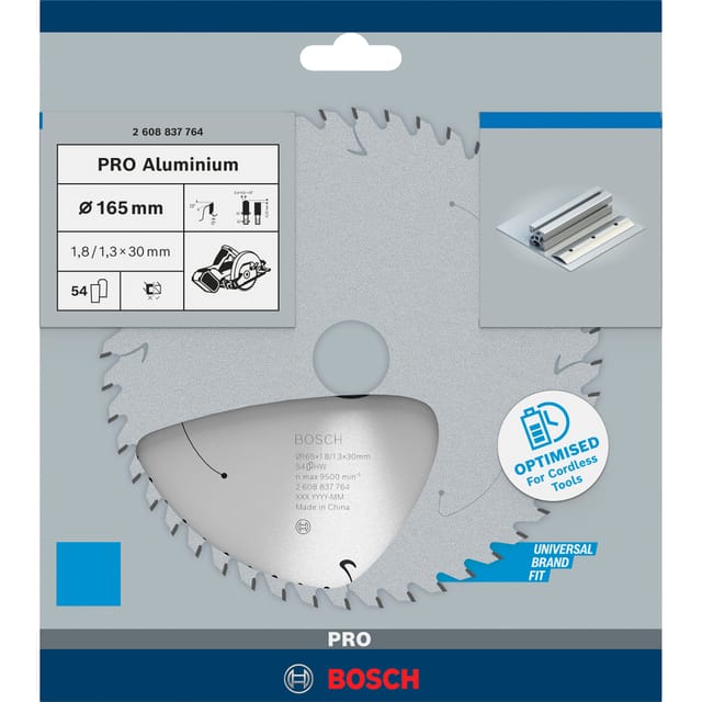 PRO Aluminium cordless Kreissägeblatt, Ø 165mm, 54Z