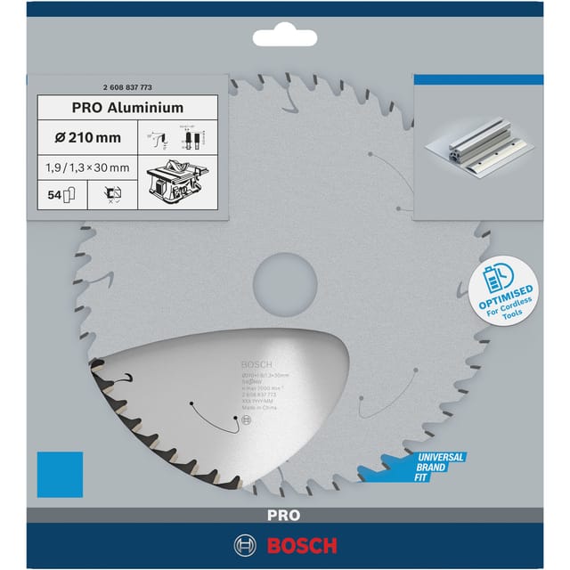 PRO Aluminium cordless Kreissägeblatt, Ø 210mm, 54Z