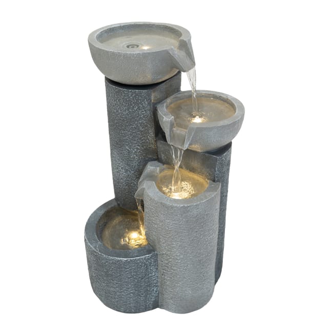 Monster Shop - Elektrischer Gartenbrunnen Mit Led – Tranquil Tiers Wasserspiel Für Außenbereich