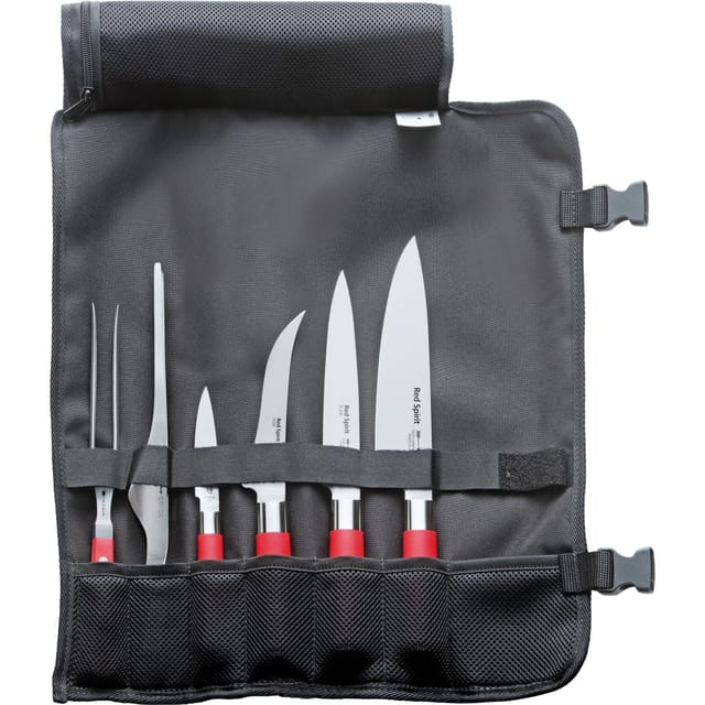 Textil-Rolltasche "Red Spirit", 6-teilig, Besteck