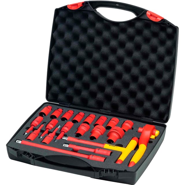 Ratschenschlüssel-Set isoliert, 1/2", Steckschlüssel