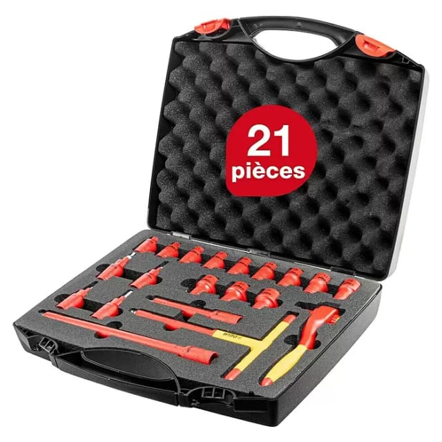 Ratschenschlüssel-Set isoliert, 3/8", Steckschlüssel
