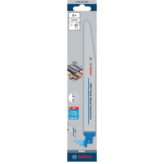 PRO Thick Metal Demolition Säbelsägeblatt S 1130 CF, 5 Stück