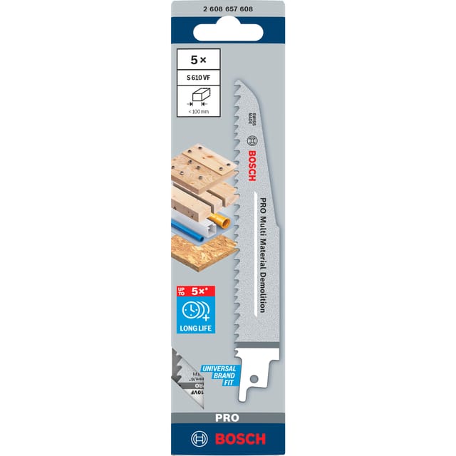 PRO Multi Material Demolition Säbelsägeblatt S 610 VF, 5 Stück
