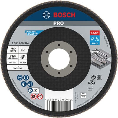 PRO X571 Fächerschleifscheibe, Ø 125mm, K80