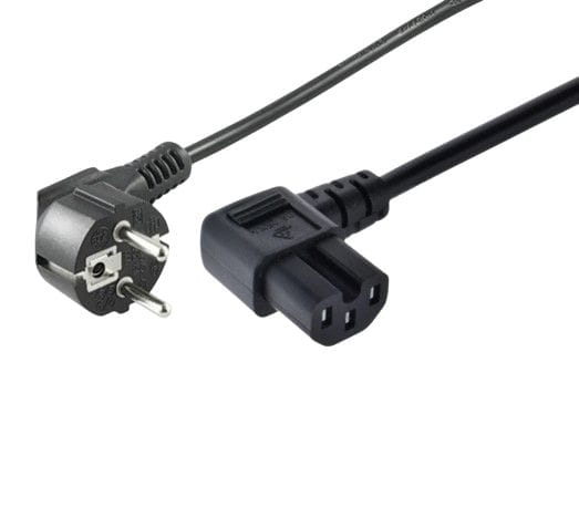 Microconnect Cee 7/7 Stromkabel - Abgewinkelt C15, 1,5m, Schwarz, Mc-jt008/ht3w-h05vv-f-1.5