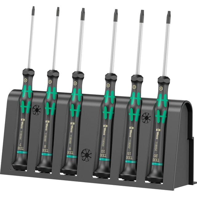2067/6 Elektroniker Sechsrund BO Schraubendrehersatz + Rack