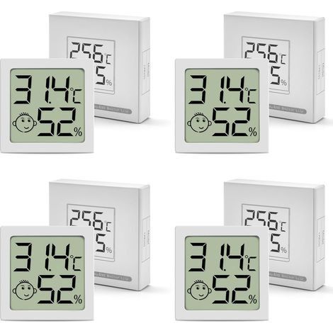 Set Mit 4 Mini-digitalthermometern Für Den Innenbereich, Kleine Wand-hygrometer Für Babyzimmer, Schlafzimmer, Wohnzimmer Und Küche