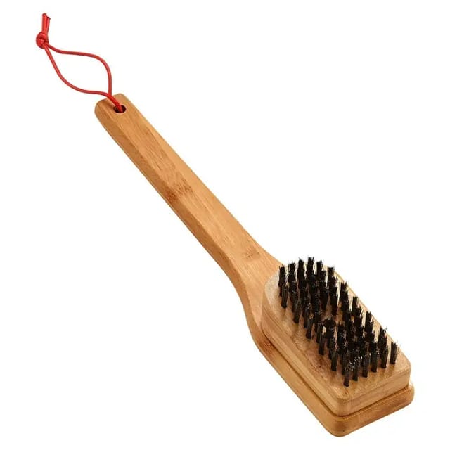 Grillbürste mit Bambus-Griff, 30cm, Grill-Reinigungsbürste