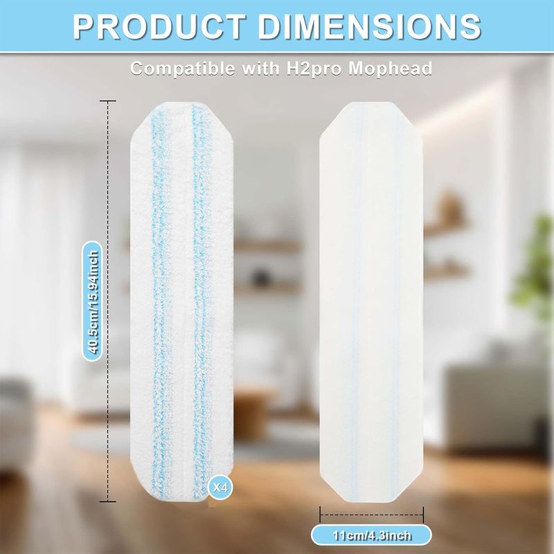 Ersatzpads Für O-cedar H2pro Flachmopps, Mikrofaser-moppköpfe Für O-cedar/vileda H2pro Flachmopps, Waschbare Und Wiederverwendbare Ersatzpads, 4er-packung