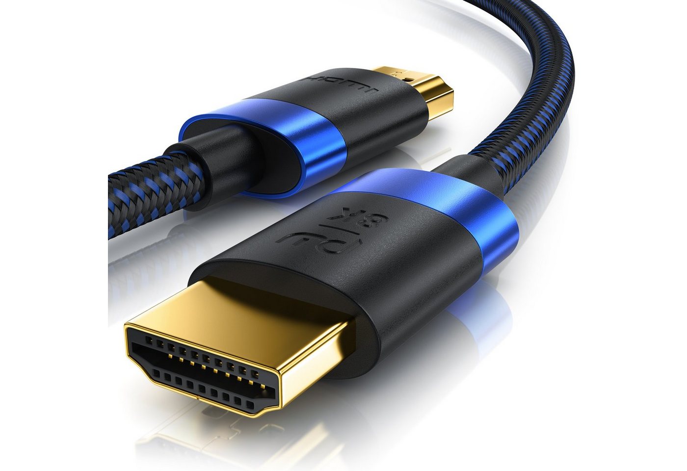 5m High Speed 8k Hdmi Kabel 2.1 Mit Ethernet Arc 3d 4k Ultra Hd 7680x4320 @ 120 Hz Ps4 360 Tv Oled Pc Laptop Beamer Monitor - Schwarz/blau - Primewire
