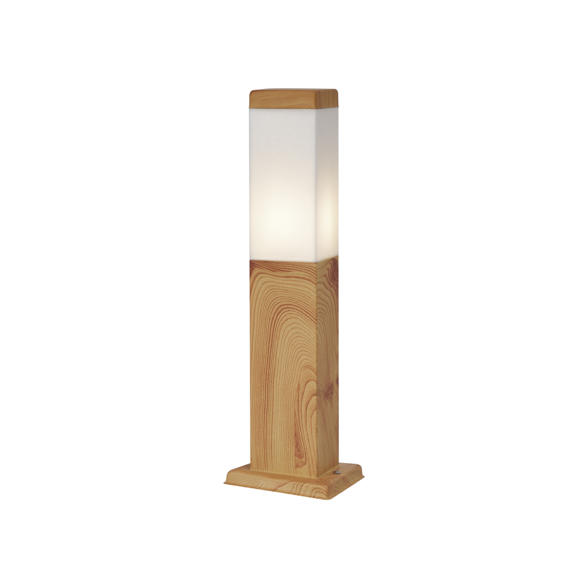 Qazqa - Moderne Außenstehleuchte Stahl Mit Holzprint 45cm Ip44 - Malois