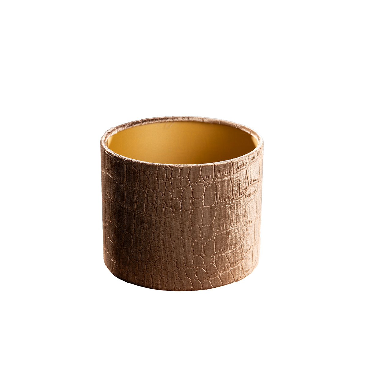 Samtlampenschirm Krokodil-design Mit Goldener Innenseite 18/18/14