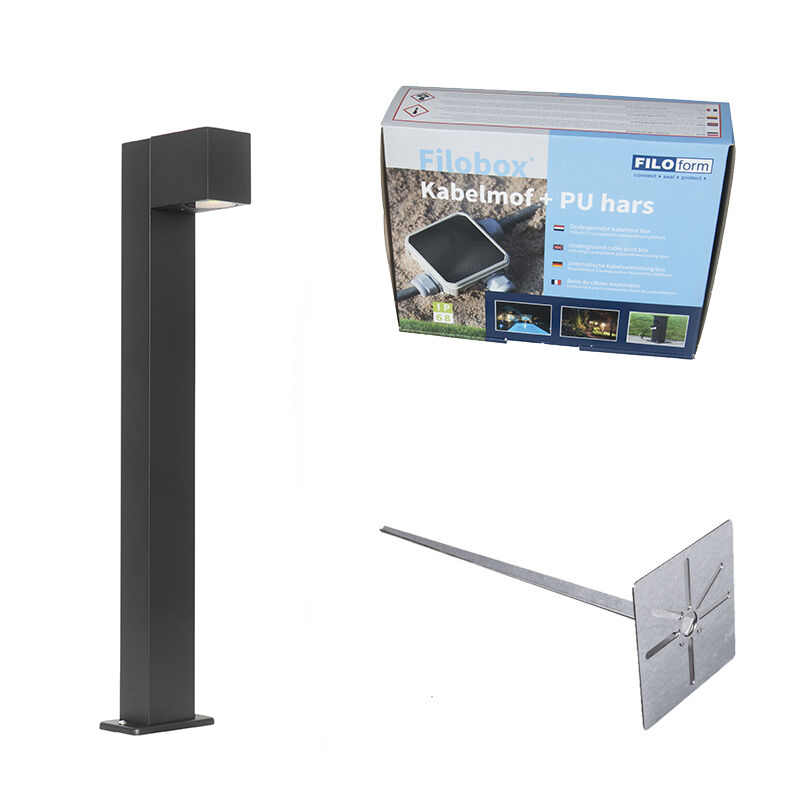 Industrielle Stehende Außenlampe Schwarz 65 Cm Ip44 - Baleno