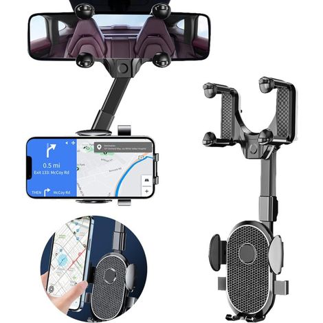 Handyhalterung Für Den Auto-rückspiegel, Handyhalterung Fürs Auto, 360° Flexibel, Ausziehbar, Multifunktional, Drehbar