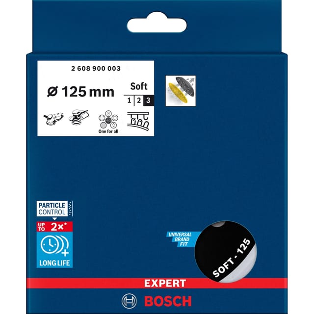 Expert Multiloch Universalstützteller, weich, Ø125mm, M8+5/16", Schleifteller