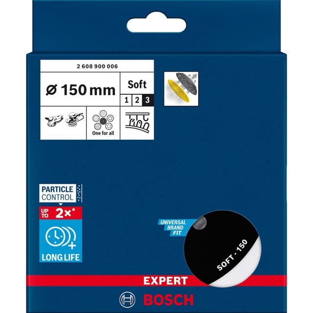 Expert Multiloch Universalstützteller, weich, Ø150mm, M8+5/16", Schleifteller