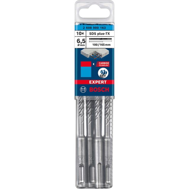 EXPERT Hammerbohrer SDS-plus-7X, Ø 6,5mm, 10 Stück
