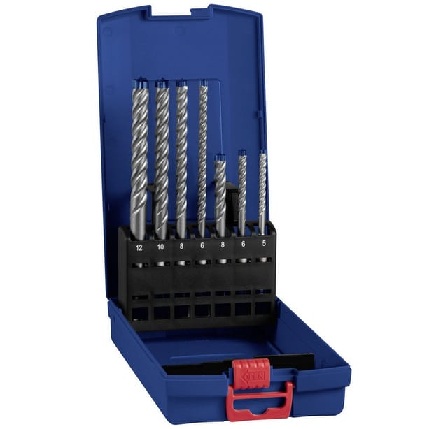 EXPERT Hammerbohrer-Satz SDS-plus-7X, 7-teilig