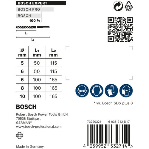 EXPERT Hammerbohrer-Satz SDS-plus-7X, 5-teilig
