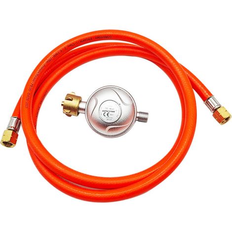 150 Cm Gasschlauch – 30 Mbar Druckminderungsset – Kompatibel Mit Flüssiggas, Propan Und Butan – Messing-linksgewindeanschlüsse
