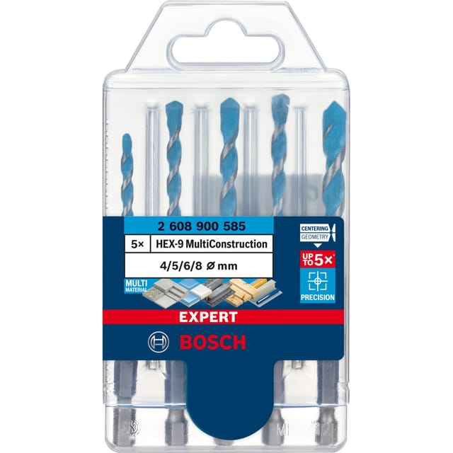 EXPERT HEX-9 MultiConstruction Bohrer-Satz, 5-teilig