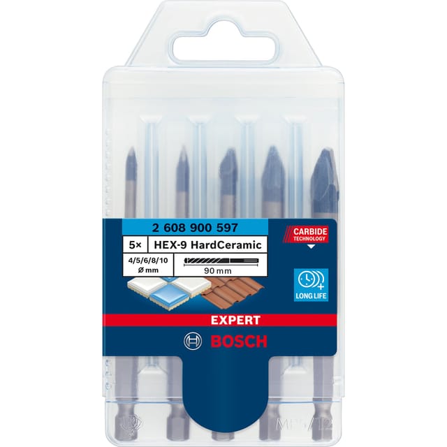 EXPERT HEX-9 HardCeramic Bohrer-Satz, 5-teilig