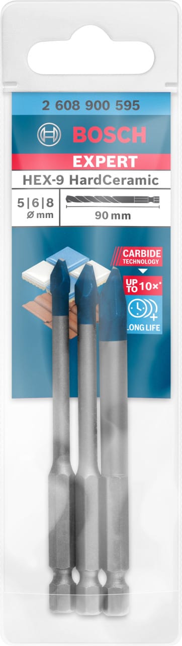 EXPERT HEX-9 HardCeramic Bohrer-Satz, 3-teilig