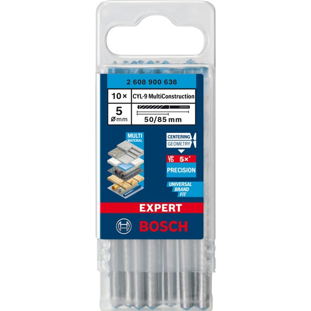 EXPERT CYL-9 MultiConstruction Bohrer, Ø 5mm, 10 Stück