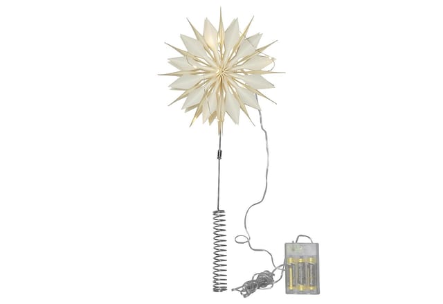 Baumspitzen-papierstern 'flinga', Weiß, 10 Led,