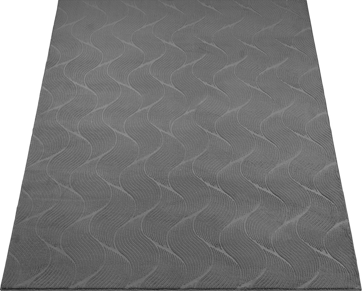 The Carpet - Rio Moderner Und Weicher Wohnzimmer Teppich Mit Anti-rutsch-rücken Und 3d-optik, Anthrazit, 160 X 220 Cm Bild 2