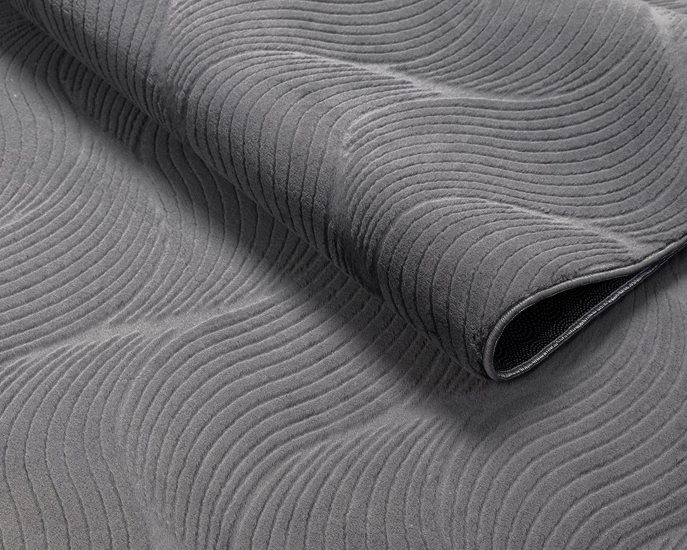 The Carpet - Rio Moderner Und Weicher Wohnzimmer Teppich Mit Anti-rutsch-rücken Und 3d-optik, Anthrazit, 160 X 220 Cm Bild 5