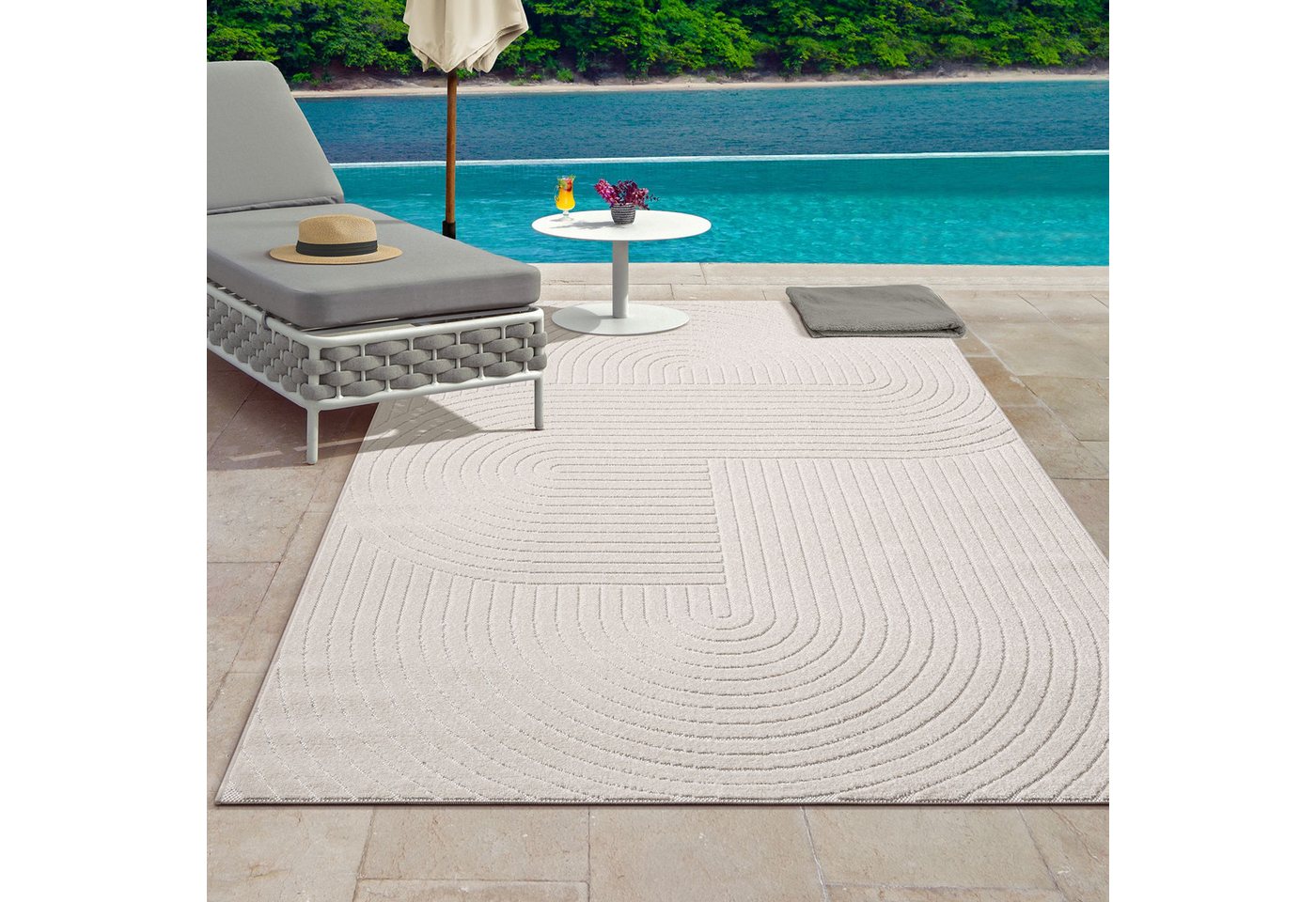 The Carpet - Santo Plus Moderner Teppich - Hochwertiger Wohnzimmer Schlafzimmer Teppich, Boho Design, Creme, 080 X 150 Cm Bild 5