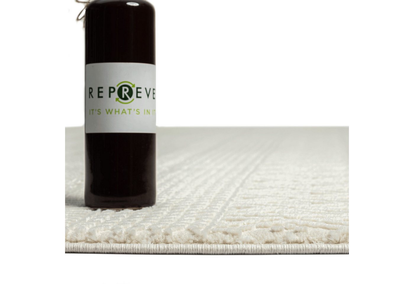 The Carpet Lima Designer Teppich, Weich, Waschbar, Flor Aus 100% Recyceltem Polyester, Creme, 080 X 150 Cm Bild 4