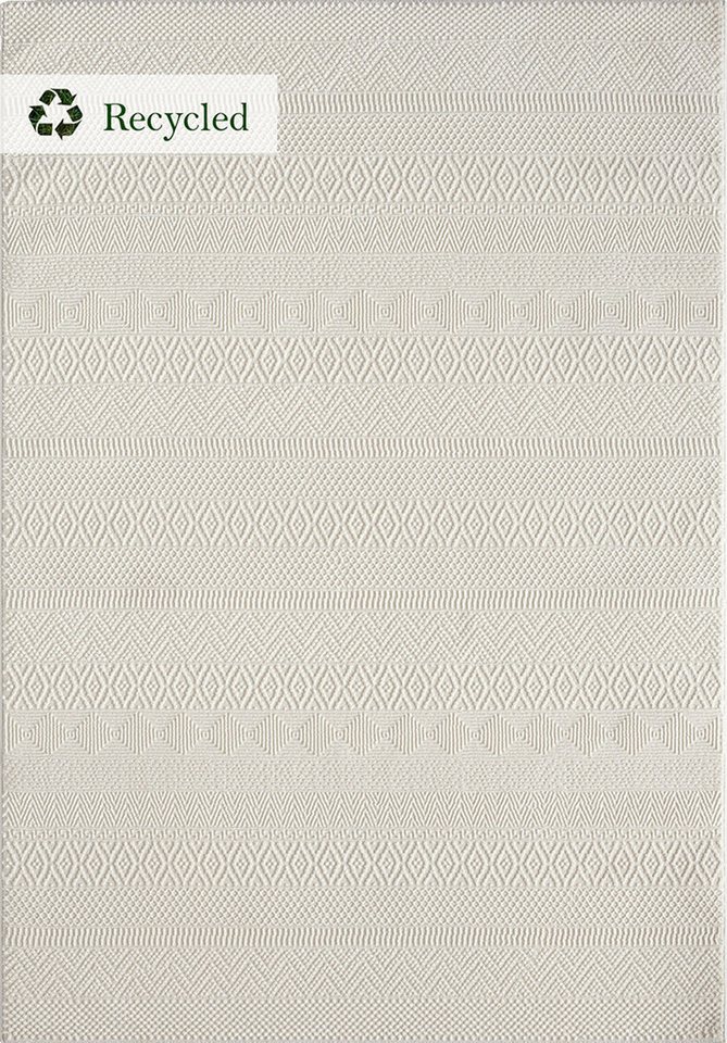 The Carpet Lima Designer Teppich, Weich, Waschbar, Flor Aus 100% Recyceltem Polyester, Creme, 080 X 150 Cm Bild 5