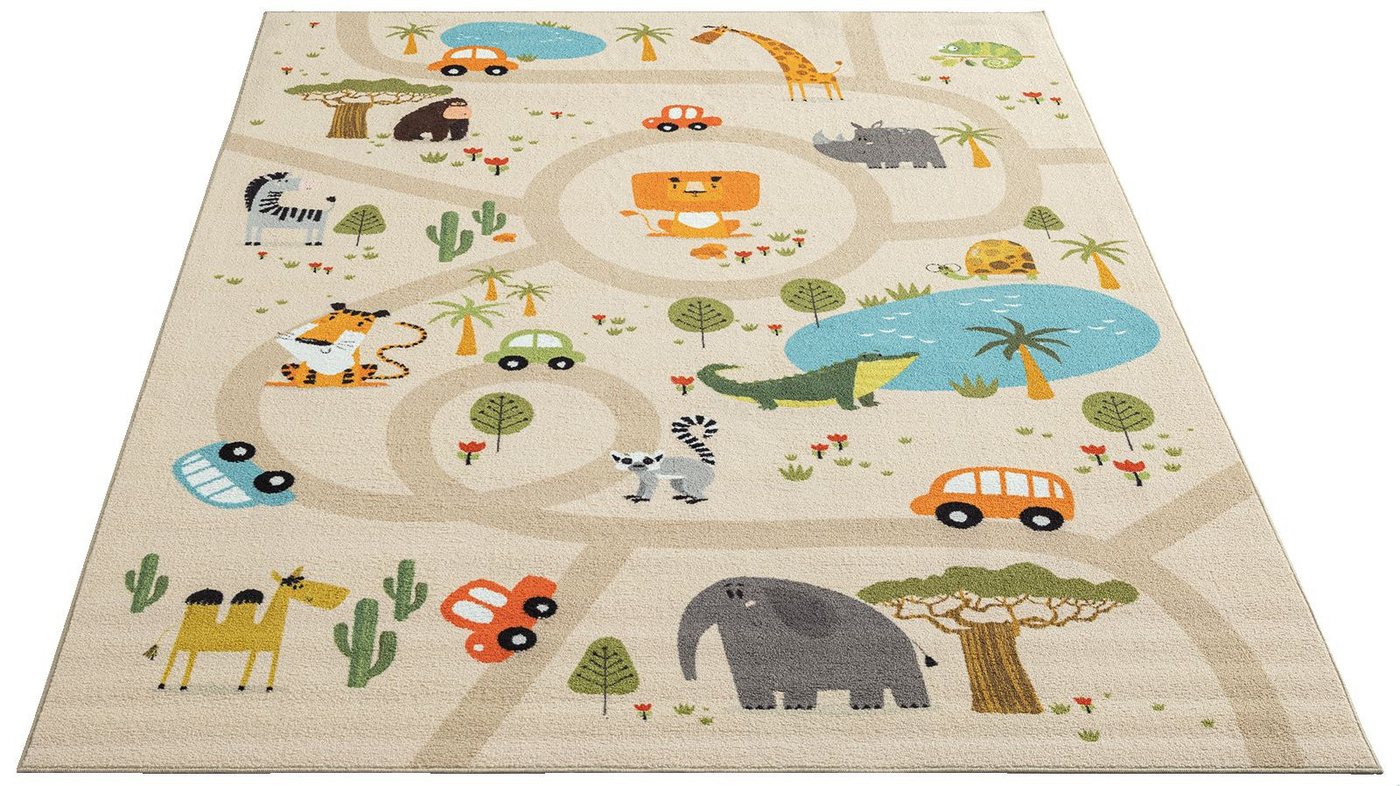 The Carpet - Happy Life Kinderzimmer, Kinderteppich, Spielteppich, Waschbar, Beige, 080 X 150 Cm Bild 2