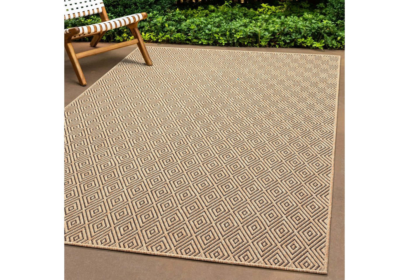 The Carpet Kansas In- Und Outdoor Teppich Im Natürlichen Jute-look, Wetterfest, Geeignet Für Terrasse, Natur, 200 X 290 Cm Bild 5