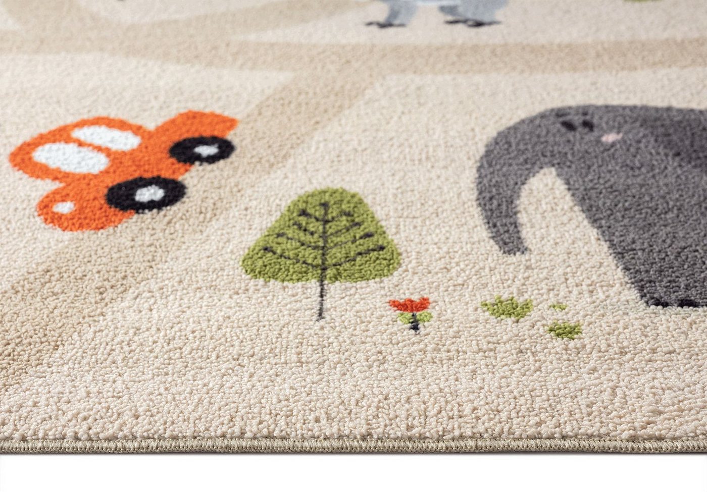 The Carpet Happy Life Kinderzimmer, Kinderteppich, Spielteppich, Waschbar, Beige, 100 X 200 Cm Bild 4