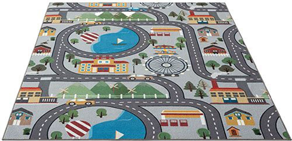 The Carpet - Happy Life Kinderzimmer, Kinderteppich, Spielteppich, Waschbar, Grün, 100 X 200 Cm