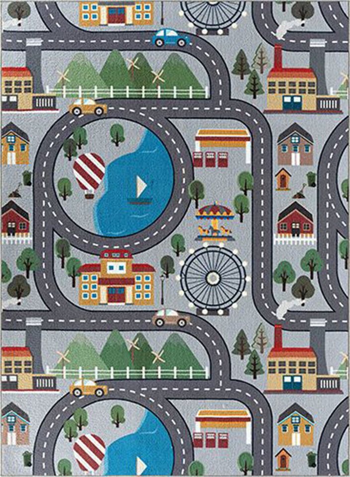 The Carpet - Happy Life Kinderzimmer, Kinderteppich, Spielteppich, Waschbar, Grün, 100 X 200 Cm Bild 3