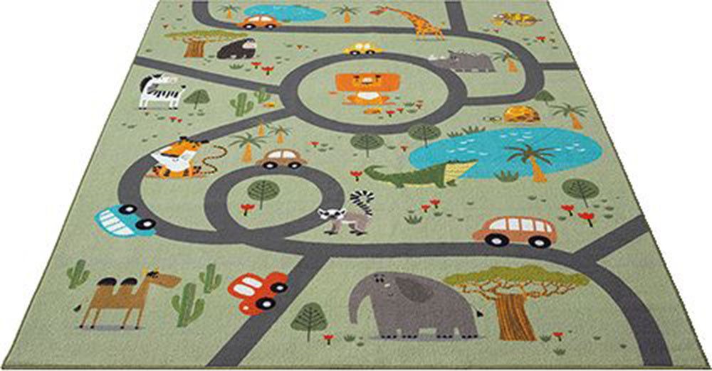 The Carpet - Happy Life Kinderzimmer, Kinderteppich, Spielteppich, Waschbar, Grün, 080 X 150 Cm Bild 3
