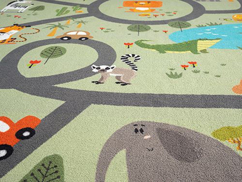 The Carpet - Happy Life Kinderzimmer, Kinderteppich, Spielteppich, Waschbar, Grün, 080 X 150 Cm Bild 4