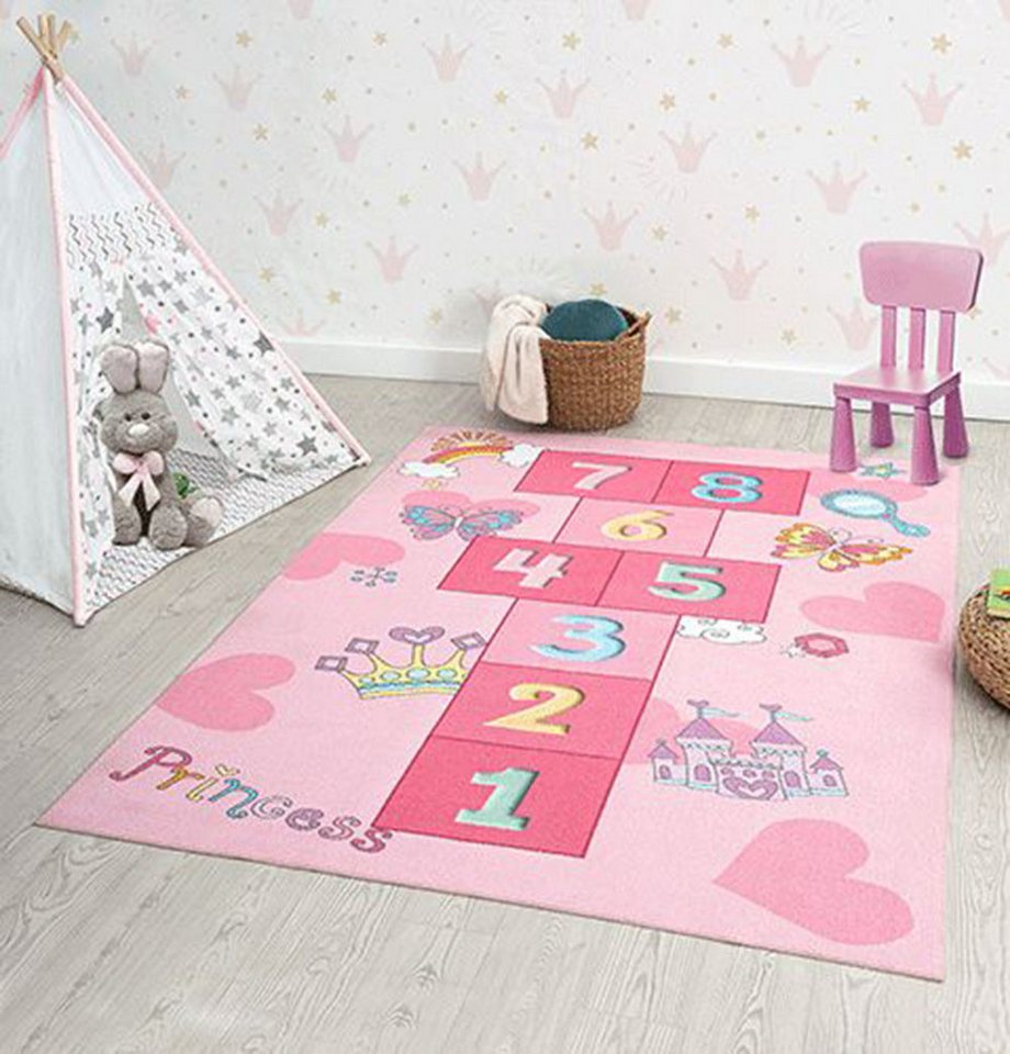 The Carpet - Happy Life Kinderzimmer, Kinderteppich, Spielteppich, Waschbar, Rosa, 160 X 220 Cm Bild 3