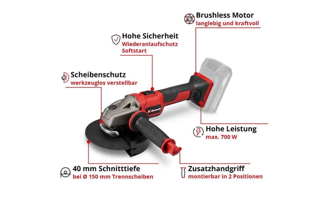 Professional Akku-Winkelschleifer AXXIO 18/150, 18Volt