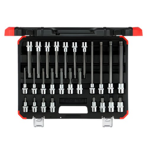 red Schraubendreher-Einsätze 1/2" XZN, Steckschlüssel