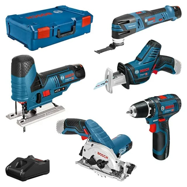 5-teiliges 12Volt-Werkzeug-Set, GSR + GOP + GKS + GSA + GST