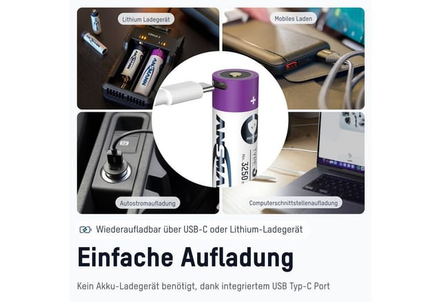 Li-Ion Akku 3.400 mAh, mit Micro-USB Ladebuchse